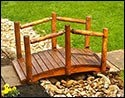 White Cedar Stained Single Rail Bridge