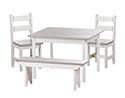 Kid's Square Table Set w/ 2 Chairs & 1 Bench