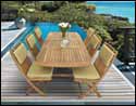 60" Teak Rectangular Expansion Table and Sailor Chair Set