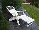 Poly Lumber Folding & Reclining Adirondack Chair w/ Pullout Ottoman