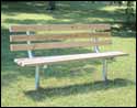 Inground Mount Park Bench with Back