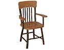 Hickory Panel Back Dining Chair With Arms