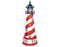 Poly Lumber/Wooden Hybrid Patriotic Lighthouse with Base