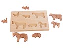 Maple Puzzle Board with Farm Animals