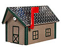 Poly Lumber Deluxe Mailbox w/ Diamond Plate Roof - Weatherwood and Green