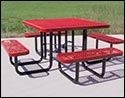 46" Square Expanded Metal Picnic Table