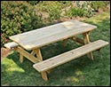 Treated Pine Picnic Table w/ Attached Benches