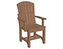 Natural Finish Poly Lumber Adirondack Arm Dining Chair