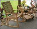 Teak Highback Rocking Chair & Tray Cart Set