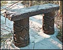 Concrete Tiki Garden Bench