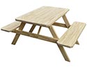 Treated Pine Picnic Table w/ Attached Benches