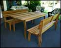 Red Cedar Contoured Picnic Table w/Backed Benches