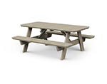 Poly Lumber 6' Picnic Table w/ Attached Benches