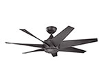 54" Distressed Black Rhel II Climates Outdoor Indoor Ceiling Fan