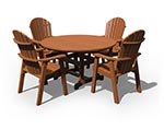 Poly Lumber 5 Pc. Adirondack Round Dining Set