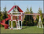 Volcano Vinyl Swing & Slide Playset