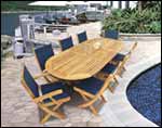 72" Teak Oval Expansion Table and Sailmate Chair Set