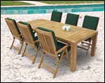 96" Teak Comfort Table and Estate Chair Set