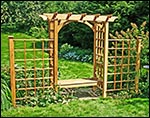 Red Cedar Canterbury Arbor w/Bench & 2 Wings