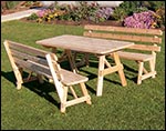 Red Cedar Picnic Table w/2 Backed Benches