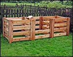 Renoir's Red Cedar 3-Compartment Compost Bin