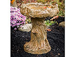 Concrete Log Birdbath