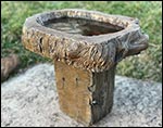 Concrete Distressed Wood Bird Bath