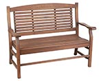 Red Grandis Slat Back 4' Bench