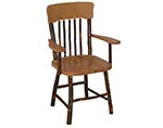 Hickory Panel Back Dining Chair With Arms