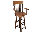 Hickory Panel Back Swivel Barchair