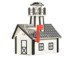 Poly Lumber Deluxe Lighthouse Mailbox w/ Diamond Roof - Black and White