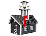 Poly Lumber Deluxe Lighthouse Mailbox w/ Diamond Roof - Gray and White