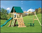 Wildwood Treated Pine Swing & Slide Playset w/ Rock Wall