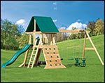 Wildwood Treated Pine Swing & Slide Playset w/ Rock Wall