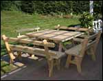 Treated Pine Wide Picnic Table w/4 Backed Benches