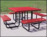 46" Square Expanded Metal Picnic Table