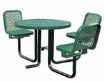 Wheelchair Accessible Round Table w/ Attached Chairs