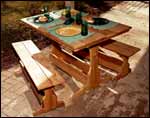 Red Cedar Rectangular Trestle Picnic Table Set