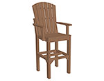 Natural Finish Poly Lumber Adirondack Arm Bar Chair