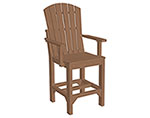 Natural Finish Poly Lumber Adirondack Arm Counter Chair