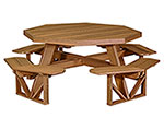 Poly Lumber Natural Finish Octagon Walk-In Picnic Table