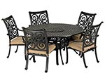 Aluminum 6 Pc. Dining Set - 60" Round Table