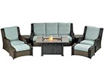 Wicker 8 Pc. Fire Deep Seating Group