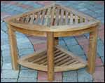 Teak Triangular Corner Table