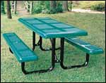 Rectangular Perforated Metal Picnic Table