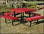 46" Octagon Rolled Edge Metal Picnic Table