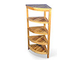 Teak 5 Tier Corner Shelf