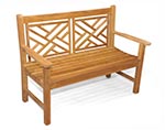 Teak Chippendale Bench