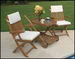 Teak Sailor Chair and Tray Set