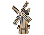 Medium Poly Lumber Windmill - Weatherwood and Black